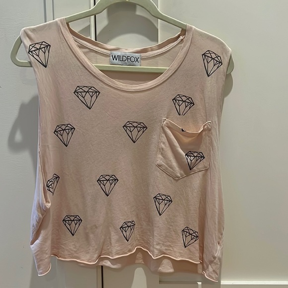 Wildfox Tops - Wild fox crop top - adorable light pink with diamonds